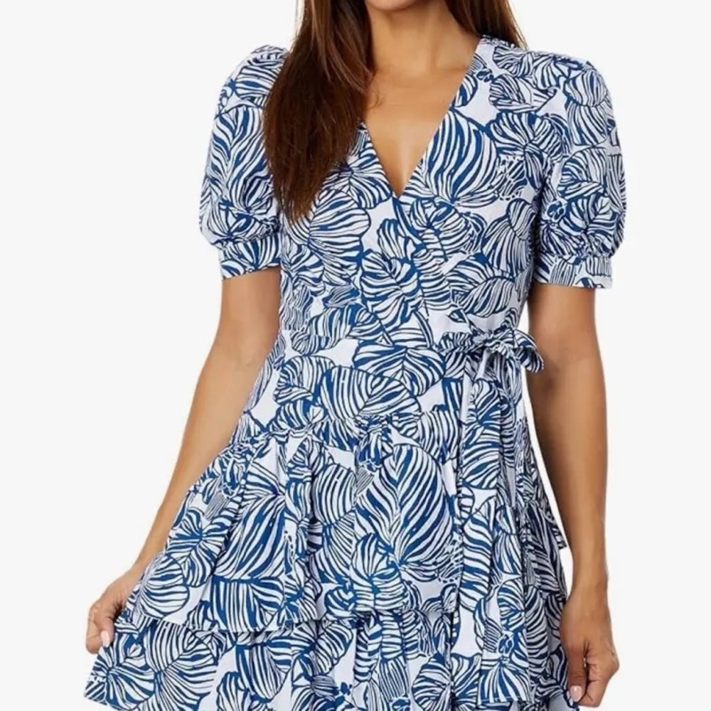 ✨NWT Lilly Pulitzer - Alexander Elbow Sleeve Cotton Wrap Dress - Size 4